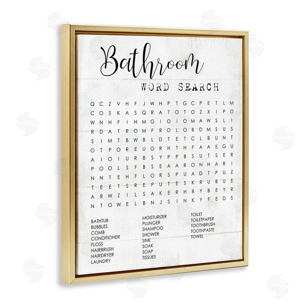 Stupell Industries Stupell Studio | Bathroom Word Search Family Fun