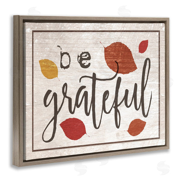 Stupell Industries Stupell Studio | Be Grateful Fall Leaves Typography