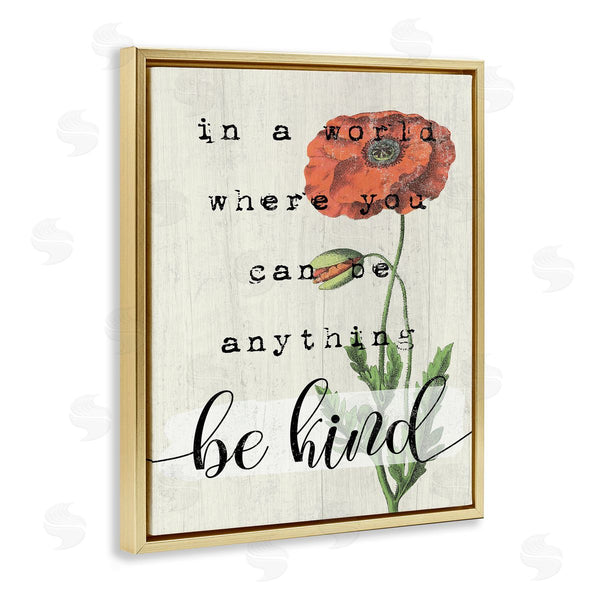 Stupell Industries Stupell Studio | Be Kind Red Poppy
