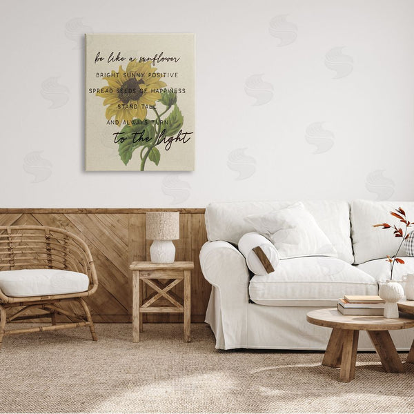 Stupell Industries Stupell Studio | Be Like A Sunflower Motivational Phrase Vintage Floral Wall Art