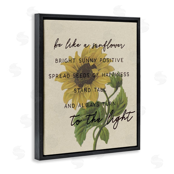 Stupell Industries Stupell Studio | Be Like A Sunflower Motivational Phrase Vintage Floral Wall Art