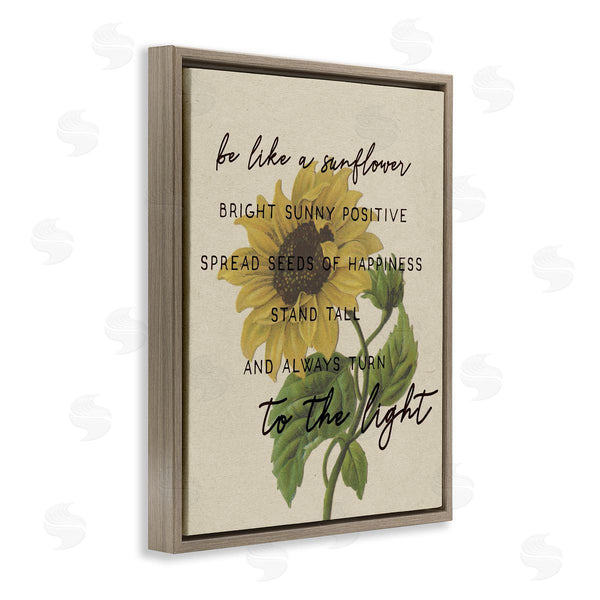 Stupell Industries Stupell Studio | Be Like A Sunflower Motivational Phrase Vintage Floral Wall Art