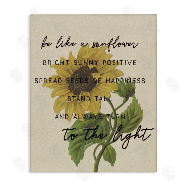 stupell industries Stupell Studio | Be Like A Sunflower Motivational Phrase Vintage Floral Wall Art