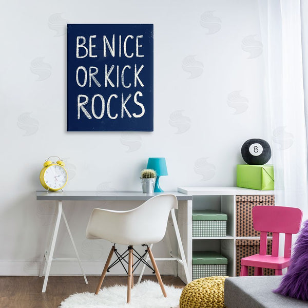 Stupell Industries Stupell Studio | Be Nice Or Kick Rocks Wall Art