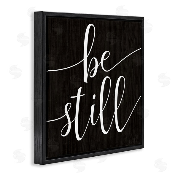 Stupell Industries Stupell Studio | Be Still Family Phrase Minimal Calligraphy Black White Wall Art