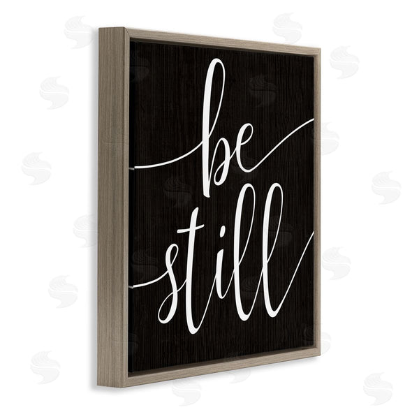 Stupell Industries Stupell Studio | Be Still Family Phrase Minimal Calligraphy Black White Wall Art