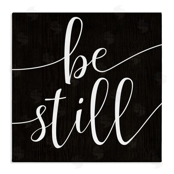 stupell industries Stupell Studio | Be Still Family Phrase Minimal Calligraphy Black White Wall Art