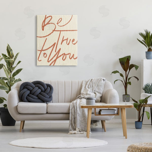 Stupell Industries Stupell Studio | Be True To You Phrase Minimal Rustic Typography Wall Art