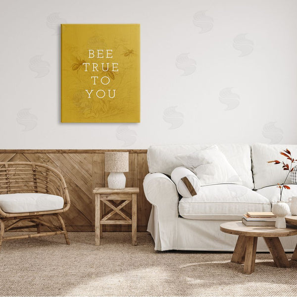 Stupell Industries Stupell Studio | Be True To You Phrase Vintage Bee Pun Wall Art