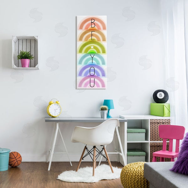 Stupell Industries Stupell Studio | Be You Kids Motivational Typography Stacked Rainbows Wall Art