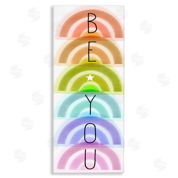 stupell industries Stupell Studio | Be You Kids Motivational Typography Stacked Rainbows Wall Art