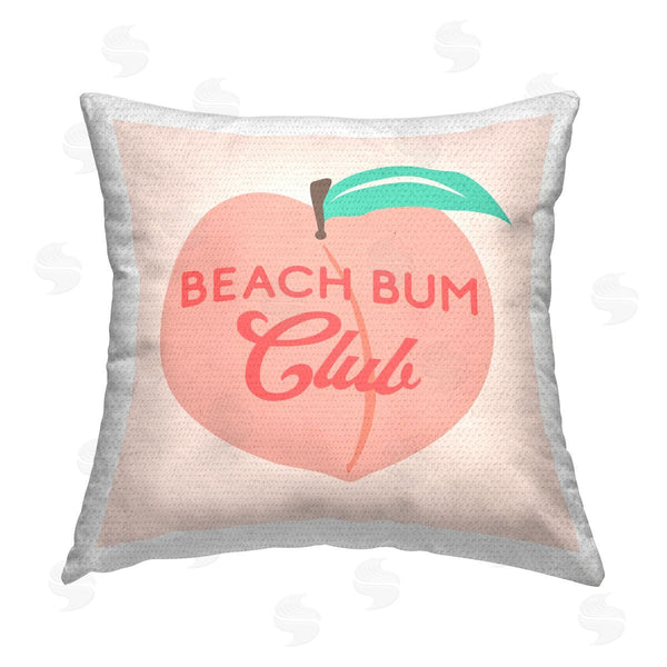 Stupell Industries Stupell Studio | Beach Bum Club Pastel Peach Printed Throw Pillow