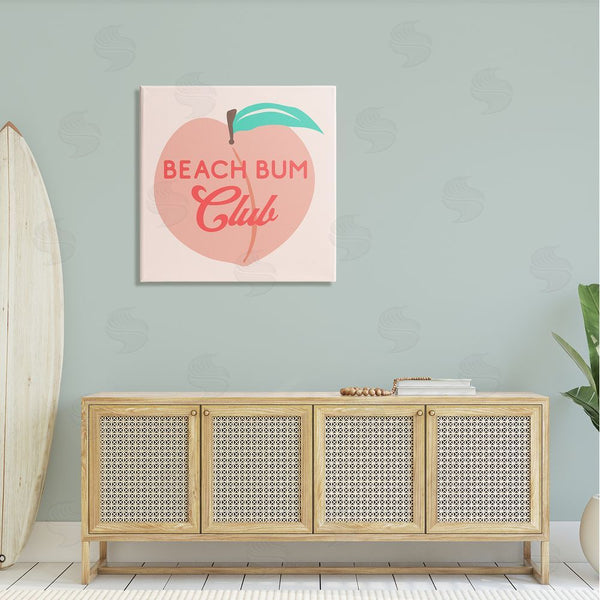 Stupell Industries Stupell Studio | Beach Bum Club Pink Peach Illustration Phrase Wall Art