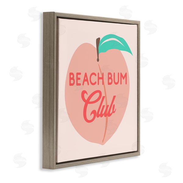Stupell Industries Stupell Studio | Beach Bum Club Pink Peach Illustration Phrase Wall Art
