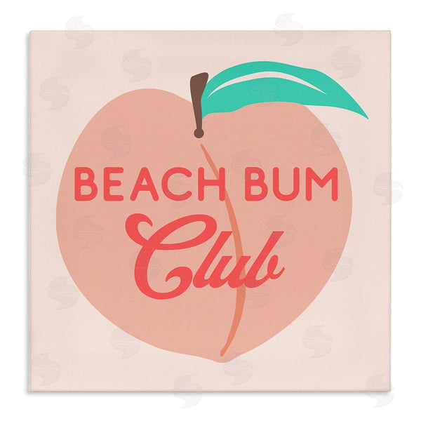 stupell industries Stupell Studio | Beach Bum Club Pink Peach Illustration Phrase Wall Art