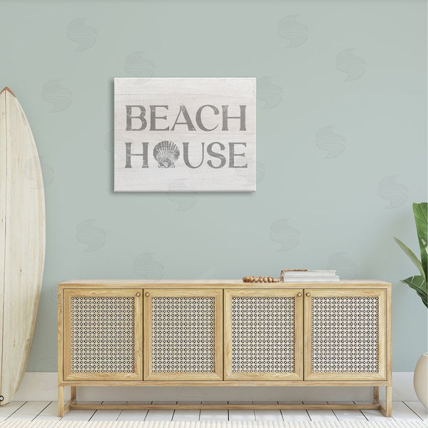 Stupell Industries Stupell Studio | Beach House Text Vintage Clam Seashell Motif Wall Art