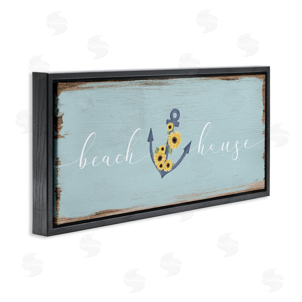 Stupell Industries Stupell Studio | Beach House With Floral Anchor Wall Art