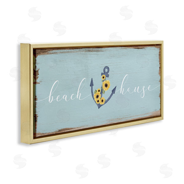 Stupell Industries Stupell Studio | Beach House With Floral Anchor Wall Art