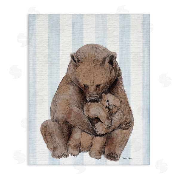 stupell industries Stupell Studio | Bear and Cub Blue Stripes Wall Art