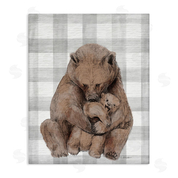stupell industries Stupell Studio | Bear and Cub Grey Plaid