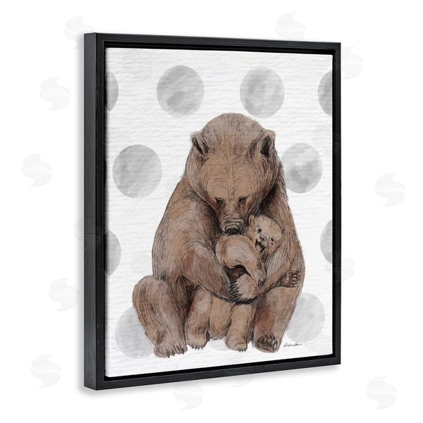 Stupell Industries Stupell Studio | Bear And Cub Grey Polka Dot