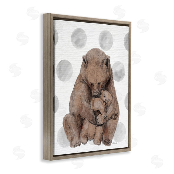 Stupell Industries Stupell Studio | Bear And Cub Grey Polka Dot