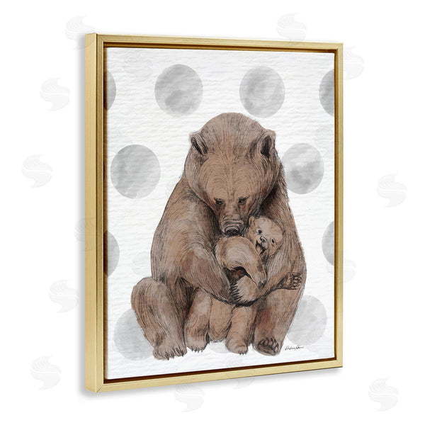 Stupell Industries Stupell Studio | Bear And Cub Grey Polka Dot