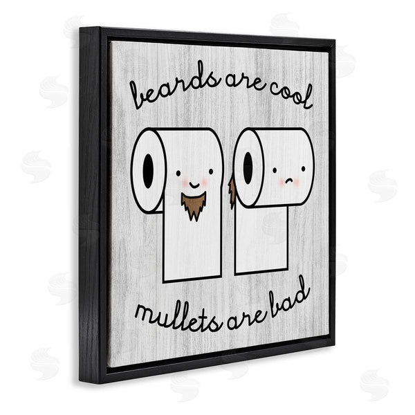 Stupell Industries Stupell Studio | Beards Vs. Mullets Toilet Paper Bathroom Humor Expression Wall Art