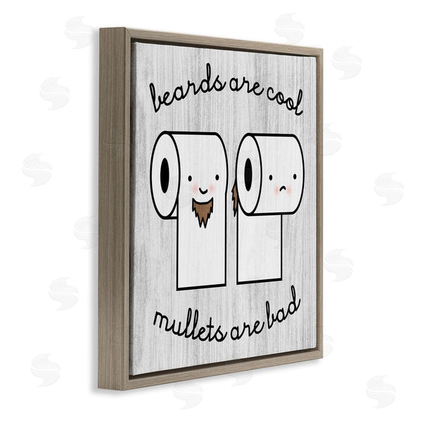 Stupell Industries Stupell Studio | Beards Vs. Mullets Toilet Paper Bathroom Humor Expression Wall Art