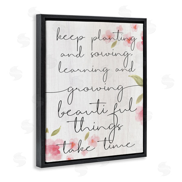Stupell Industries Stupell Studio | Beautiful Things Take Time Motivational Phrase Gardening Reference Wall Art