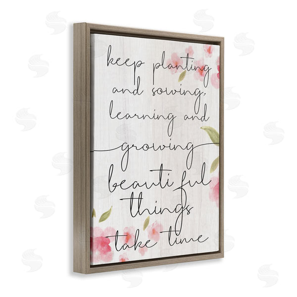 Stupell Industries Stupell Studio | Beautiful Things Take Time Motivational Phrase Gardening Reference Wall Art