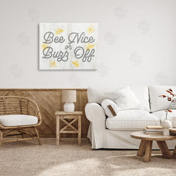 Stupell Industries Stupell Studio | Bee Nice Or Buzz Off Phrase Wall Art