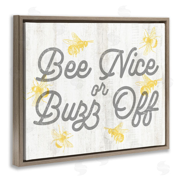 Stupell Industries Stupell Studio | Bee Nice Or Buzz Off Phrase Wall Art