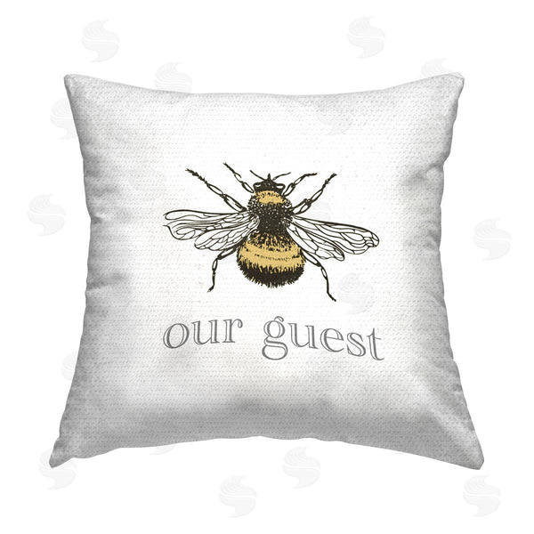 Stupell Industries Stupell Studio | Bee Our Guest Bumble Phrase Printed Throw Pillow