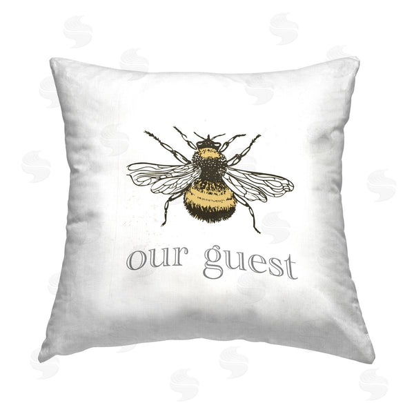 stupell industries Stupell Studio | Bee Our Guest Bumble Phrase Printed Throw Pillow