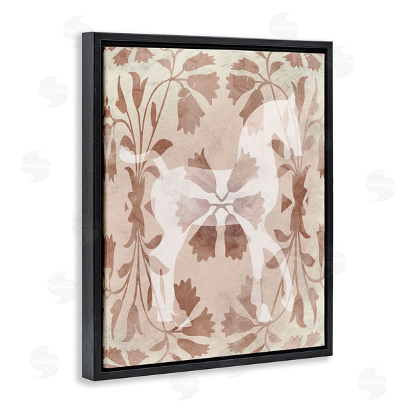 Stupell Industries Stupell Studio | Beige Flower Pattern Horse Wall Art