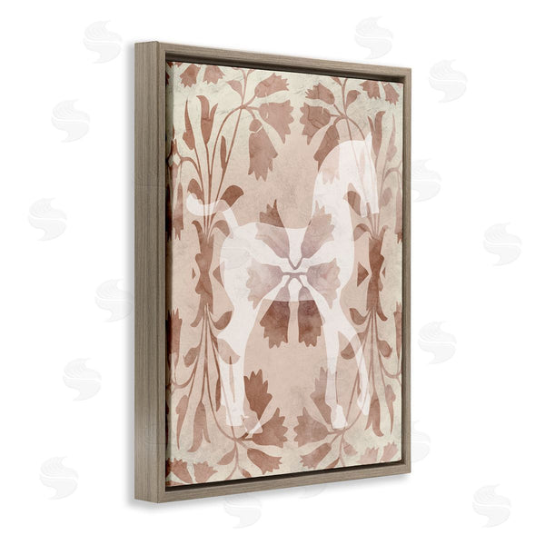 Stupell Industries Stupell Studio | Beige Flower Pattern Horse Wall Art