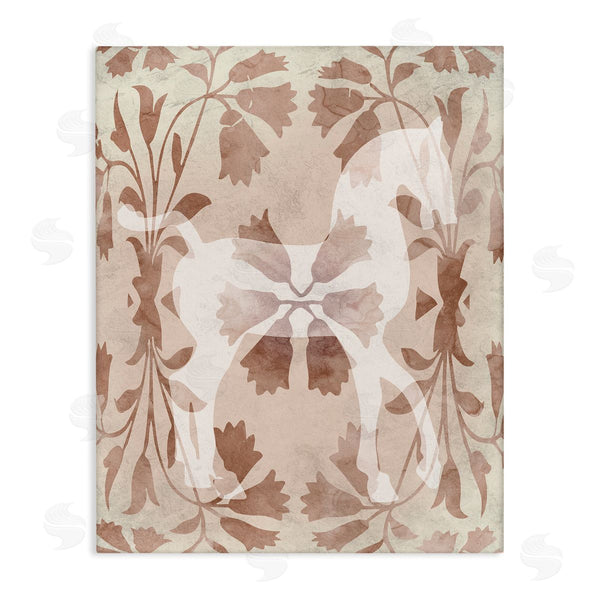 stupell industries Stupell Studio | Beige Flower Pattern Horse Wall Art