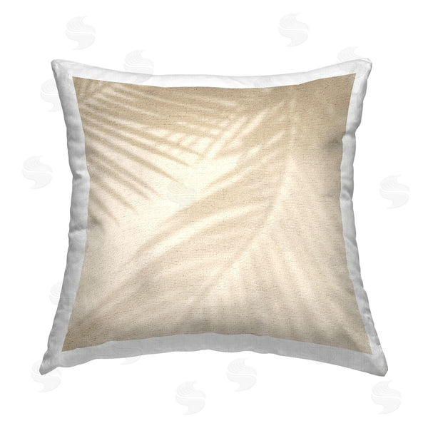 stupell industries Stupell Studio | Beige Palm Leaves Shadow Silhouette Printed Throw Pillow