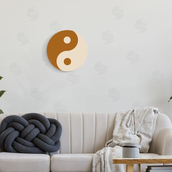 Stupell Industries Stupell Studio | Beige Yin Yang Harmony Symbol Spiritual Taijitu Wall Art