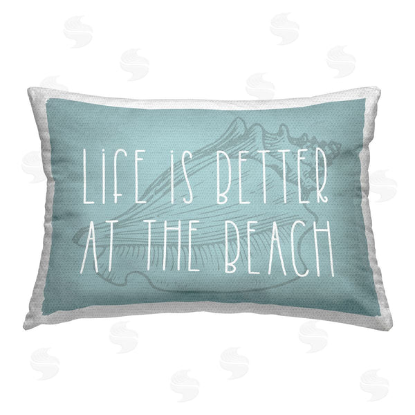 Stupell Industries Stupell Studio | Better At Beach Seashell Printed Throw Pillow