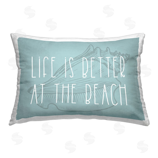 stupell industries Stupell Studio | Better at Beach Seashell Printed Throw Pillow