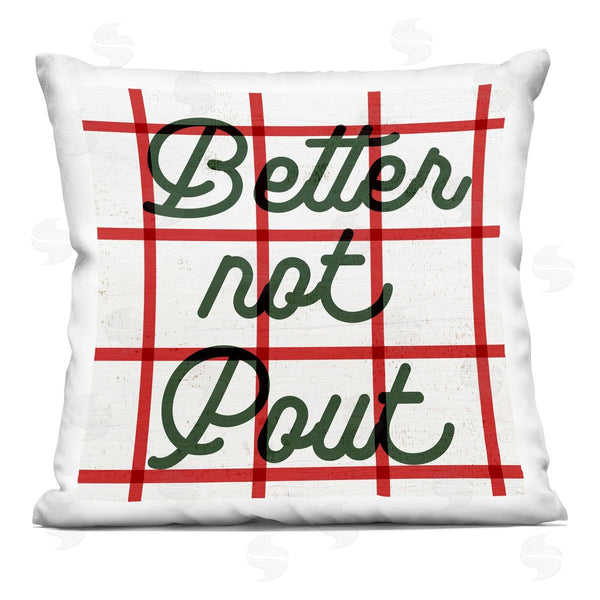 stupell industries Stupell Studio | Better Not Pout Christmas Plaid Printed Throw Pillow