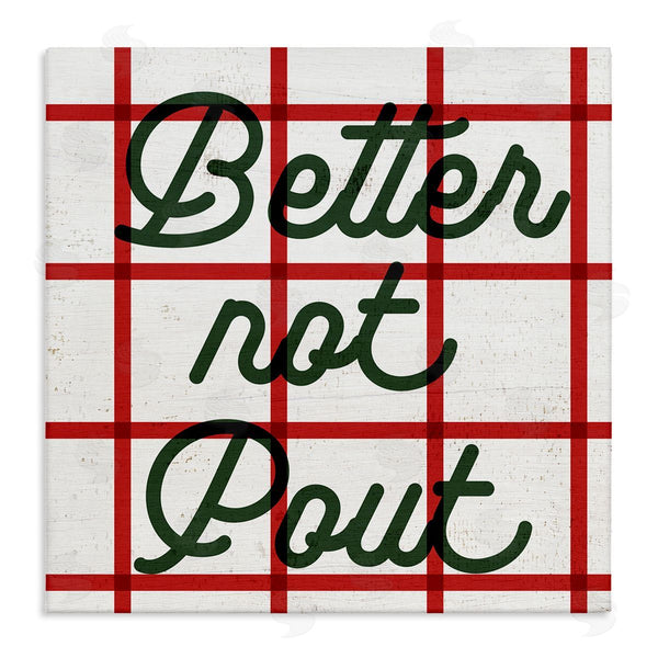 stupell industries Stupell Studio | Better Not Pout Plaid Phrase Wall Art