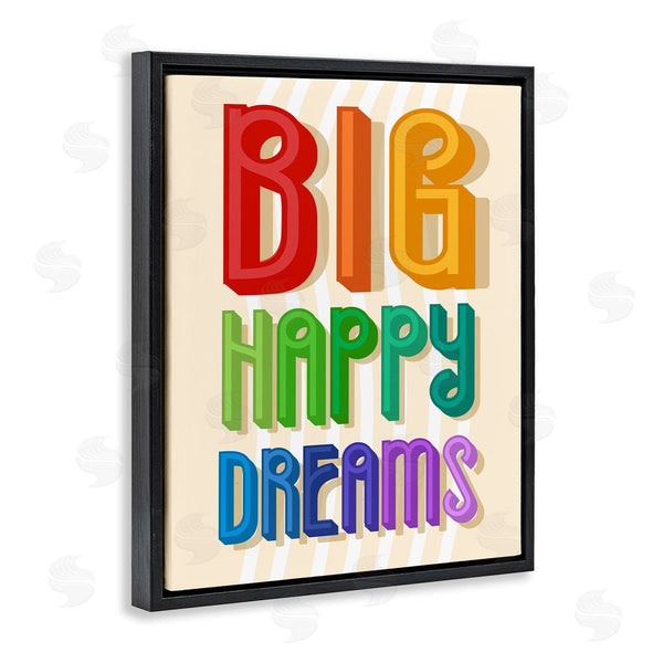 Stupell Industries Stupell Studio | Big Happy Dreams Encouragement Retro Rainbow Font Wall Art