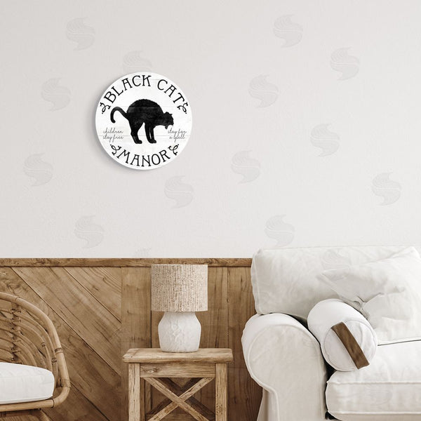 Stupell Industries Stupell Studio | Black Cat Manor Sign Wall Art