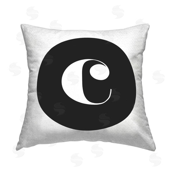 Stupell Industries Stupell Studio | Black Initial C Printed Throw Pillow