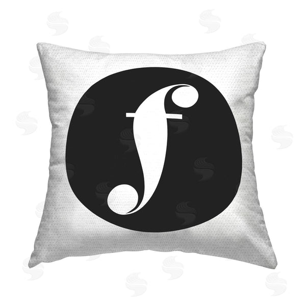 Stupell Industries Stupell Studio | Black Initial F Printed Throw Pillow
