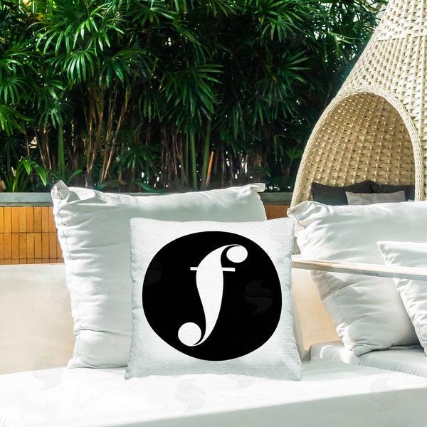 Stupell Industries Stupell Studio | Black Initial F Printed Throw Pillow