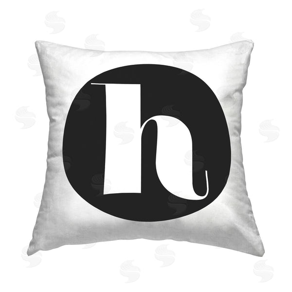stupell industries Stupell Studio | Black Initial H Printed Throw Pillow
